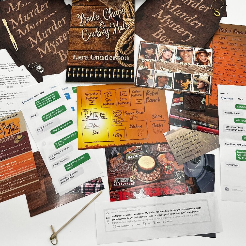 Murder Mystery Game: Boots, Chaps, & Cowboy Hats -Solve a Standalone Mystery